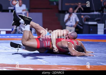 Matteo Pellicone, Rome, Italy, June 22, 2022, David Losonczi (HUN) vs Nikoloz Kakhelashvili (ITA) GR 97kg  during  2022 Ranking Series (day1) - Wrestling Stock Photo