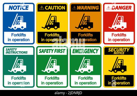 forklifts in operation Symbol Sign Isolate on transparent Background,Vector Illustration Stock Vector