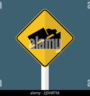 Steep Hill Ascent Signs vector,vector illustration Stock Vector