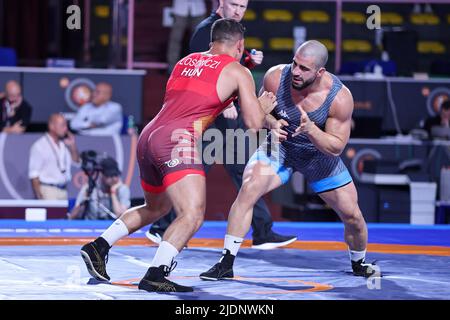 Rome, Italy. 22nd June, 2022. David Losonczi (HUN) vs Nikoloz Kakhelashvili (ITA) GR 97kg during 2022 Ranking Series (day1), Wrestling in Rome, Italy, June 22 2022 Credit: Independent Photo Agency/Alamy Live News Stock Photo