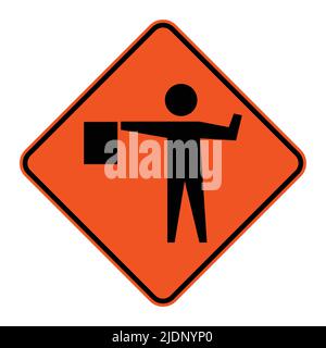Flagger Ahead Sign,vector illustration Stock Vector Image & Art - Alamy