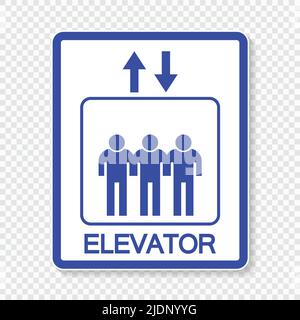 symbol Elevator upward and downward sign on transparent background,vector illustration Stock Vector