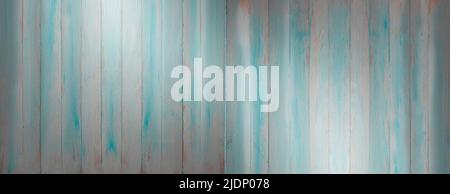 Spotlights reflecting on blue aged wooden surface. old wooden light blue wall texture Stock Photo