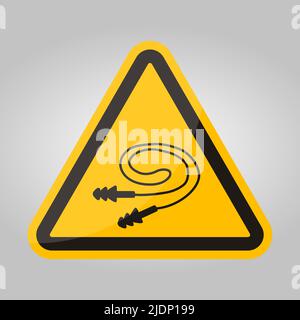 Wear Earplugs symbol Isolate On White Background,Vector Illustration EPS.10 Stock Vector