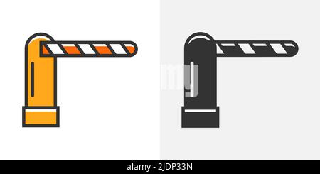 Toll security parking car barrier. Checkpoint gate border logoaccess Stock Vector