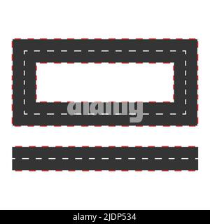 Rally line track road border karting. Race lane formula marking circuit Stock Vector