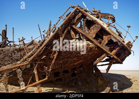 Eduard Bohlen, a ship that was wrecked on the Skeleton Coast of Namibia, Southwest Africa Stock Photo