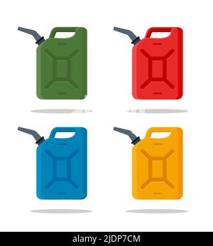 Gasoline fuel canister vector icon. Petrol can gallon gas tank fuel container Stock Vector