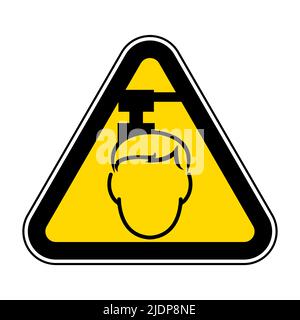 Beware Overhead Hazard Symbol Isolate On White Background,Vector Illustration EPS.10 Stock Vector