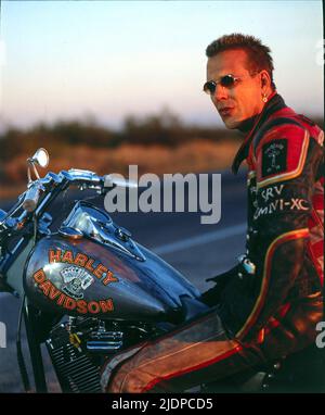 MICKEY ROURKE, HARLEY DAVIDSON AND THE MARLBORO MAN, 1991 Stock Photo