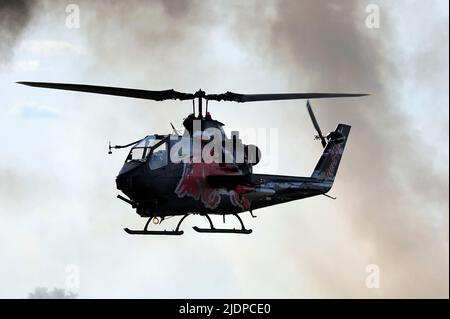 AH-1 Cobra, Red Bull (Flying Bulls) TAH-1F, jet fighter, military ,helicopters Stock Photo