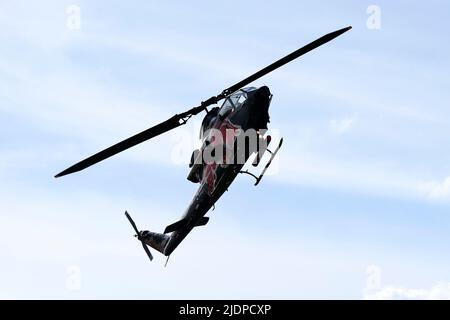 AH-1 Cobra, Red Bull (Flying Bulls) TAH-1F, jet fighter, military ,helicopters Stock Photo