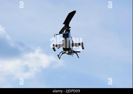 AH-1 Cobra, Red Bull (Flying Bulls) TAH-1F, jet fighter, military ,helicopters Stock Photo