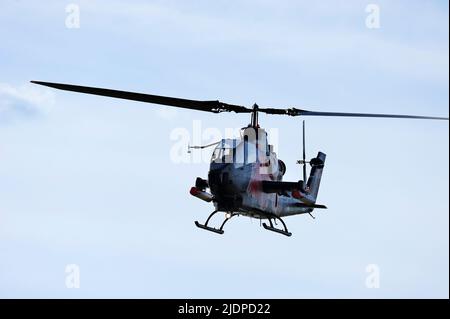 AH-1 Cobra, Red Bull (Flying Bulls) TAH-1F, jet fighter, military ,helicopters Stock Photo