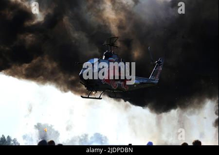 AH-1 Cobra, Red Bull (Flying Bulls) TAH-1F, jet fighter, military ,helicopters Stock Photo