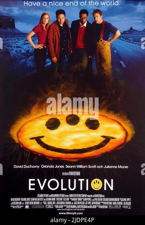 MOORE,DUCHOVNY,JONES,POSTER, EVOLUTION, 2001 Stock Photo