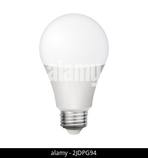 Led bulb lamp isolated vector light eco. Led lightbulb energy save white Stock Vector