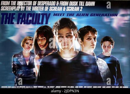 DUVALL,BREWSTER,HARTNET,WOOD,POSTER, THE FACULTY, 1998 Stock Photo