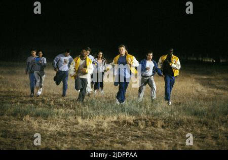 STUDENTS RUN THROUGH FIELD, JEEPERS CREEPERS II, 2003, Stock Photo