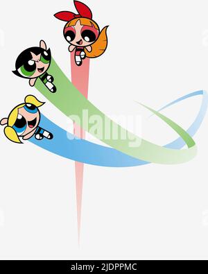 BUBBLES,BUTTERCUP,BLOSSOM, THE POWERPUFF GIRLS, 2002, Stock Photo