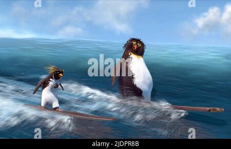 MAVERICK,GEEK, SURF'S UP, 2007, Stock Photo