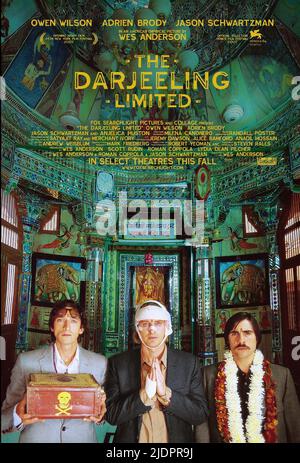 The Darjeeling Limited Movie Poster Owen Wilson Adrien Brody Jason  Schwartzman
