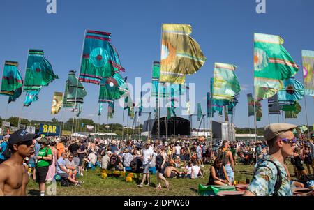 Glastonbury Festival 2022. Wednesday First Day 22 June 2022. Credit: Alamy Live News/Charlie Raven Stock Photo