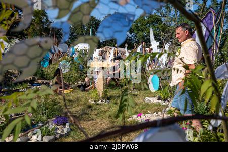 Glastonbury Festival 2022. Wednesday First Day 22 June 2022. Credit: Alamy Live News/Charlie Raven Stock Photo