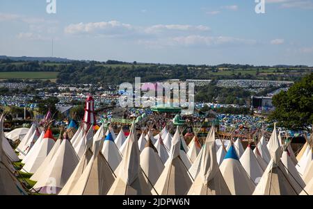 Glastonbury Festival 2022. Wednesday First Day 22 June 2022. Credit: Alamy Live News/Charlie Raven Stock Photo