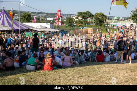 Glastonbury Festival 2022. Wednesday First Day 22 June 2022. Credit: Alamy Live News/Charlie Raven Stock Photo