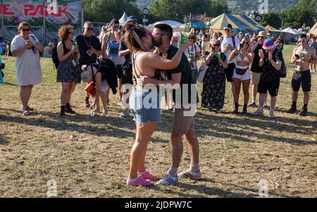 Glastonbury Festival 2022. Wednesday First Day 22 June 2022. Credit: Alamy Live News/Charlie Raven Stock Photo