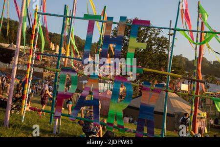 Glastonbury Festival 2022. Wednesday First Day 22 June 2022. Credit: Alamy Live News/Charlie Raven Stock Photo