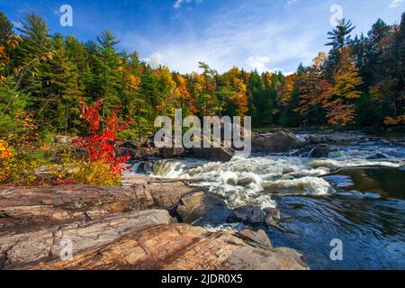 The 52 mile long Ouareau River at Parc des Chutes-Dorwin; in Quebec Canada Stock Photo
