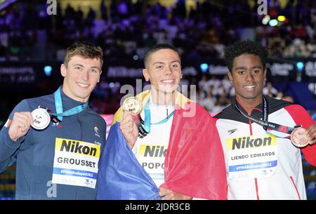 David POPOVICI (ROU) during the Men 100m freestyle final swimming event ...