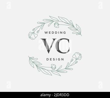 A vector illustration set of VC Monogram Initial Logo Sign Stock Vector ...