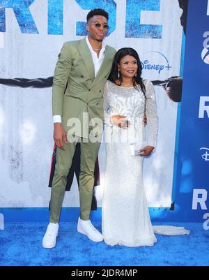 Burbank, USA. 22nd June, 2022. Giannis Antetokounmpo, Veronica Antetokounmpo arrives at The Disney RISE Premiere held at Disney Studios in Burbank, CA on Wednesday June 22, 2022. (Photo By Juan Pablo Rico/Sipa USA) Credit: Sipa USA/Alamy Live News Stock Photo