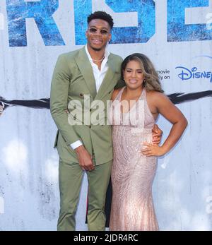 Burbank, USA. 22nd June, 2022. Giannis Antetokounmpo, Mariah Riddlesprigger arrives at The Disney RISE Premiere held at Disney Studios in Burbank, CA on Wednesday June 22, 2022. (Photo By Juan Pablo Rico/Sipa USA) Credit: Sipa USA/Alamy Live News Stock Photo