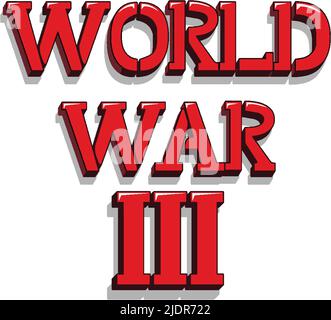 Font design with word world war III illustration Stock Vector