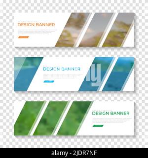 Set of horizontal business banner templates. Modern technology design. Vector illustration Stock Vector