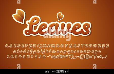 Editable text effect - Leaves Stock Vector