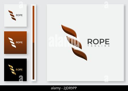 Creative Rope Logo and Icon Design Template Stock Vector