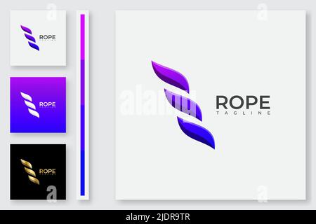 Creative Rope Logo and Icon Design Template Stock Vector