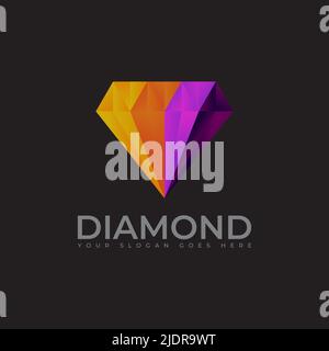 Creative Diamond Logo and Icon Design Template Stock Vector