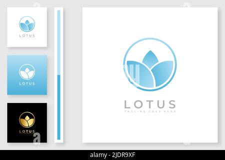 Lotus flower logo Icon Vector Illustration Template Stock Vector