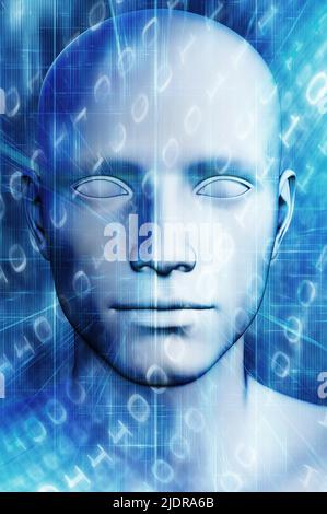 AI - Artificial Intelligence as an android concept Stock Photo