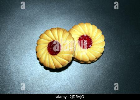 cookie isolated on black background Stock Photo