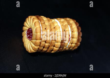 cookie isolated on black background Stock Photo
