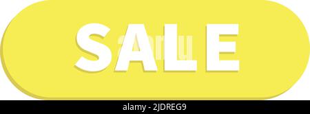 Yellow sale button for a website or booklet isolated on a white background. Stock Vector
