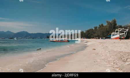 Gili Trawangan Beach, Lombok, Indonesia Stock Photo