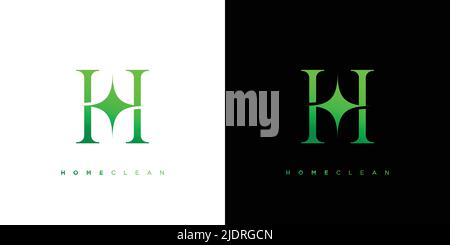 Clean house logo design with the initials H, modern and luxurious Stock Vector